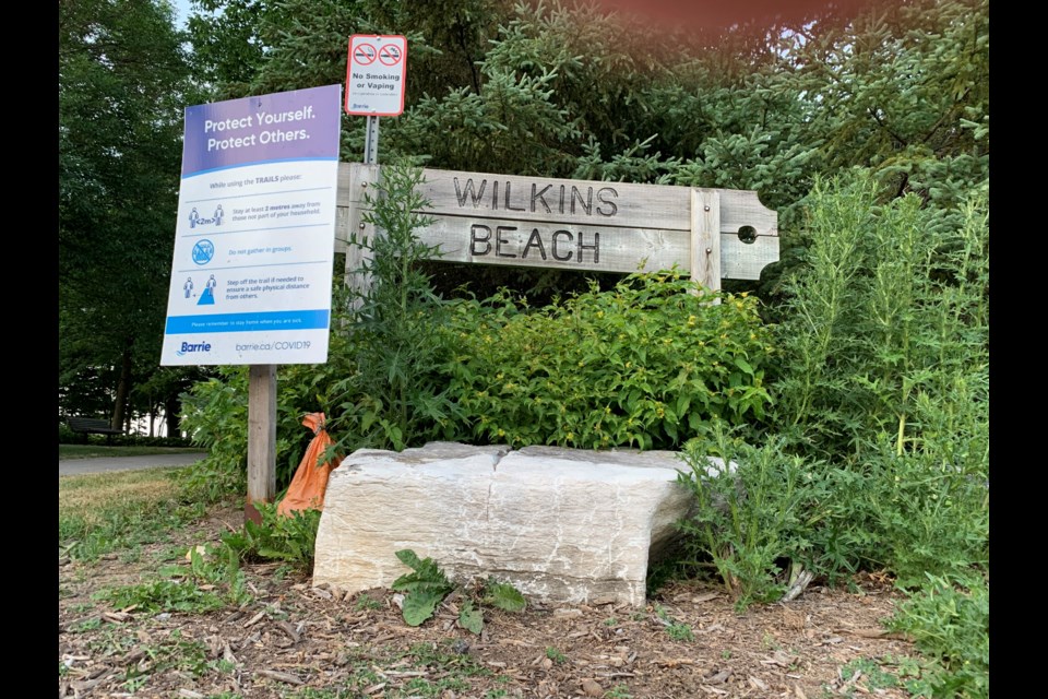 Wilkins Beach in the city's south end has been over-run recently. The city is putting in place measures to keep visitors away.  Raymond Bowe/BarrieToday